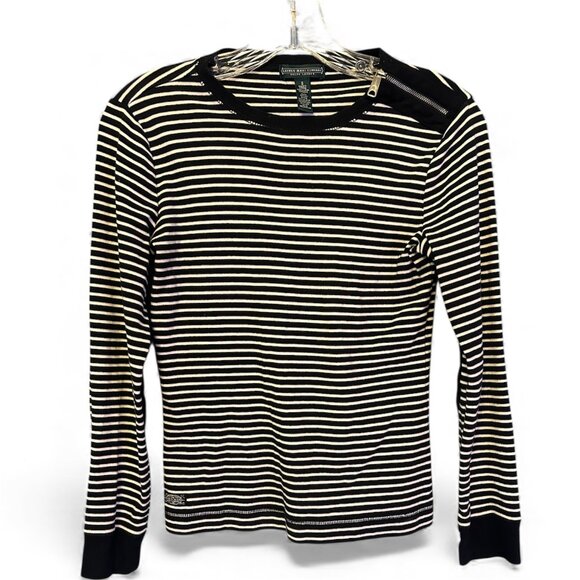 Lauren Ralph Lauren Striped Long Sleeve Shirt - Elbow Patches - SZ S - Picture 2 of 9